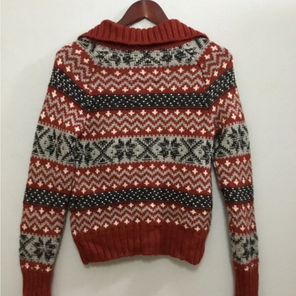 Aeropostale Heavy Warm Button-Down Cardigan Sweater Fair De Isle - Picture 2 of 4